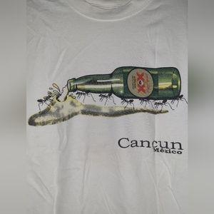 Women's White Dos Equis Ant Cacun Mexico T-shirt